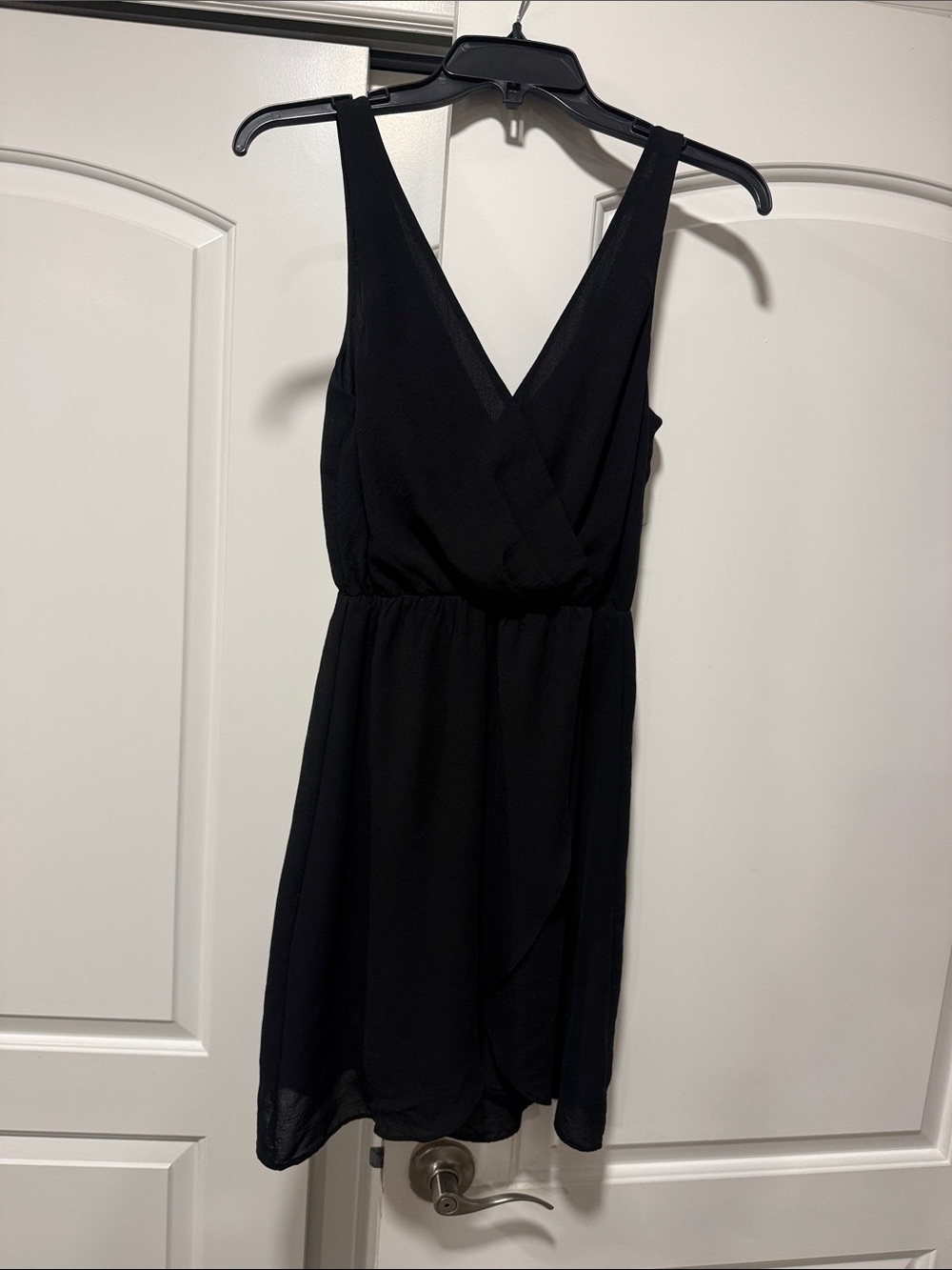 H&M Black V-Neck Wrap-Style Mini Dress